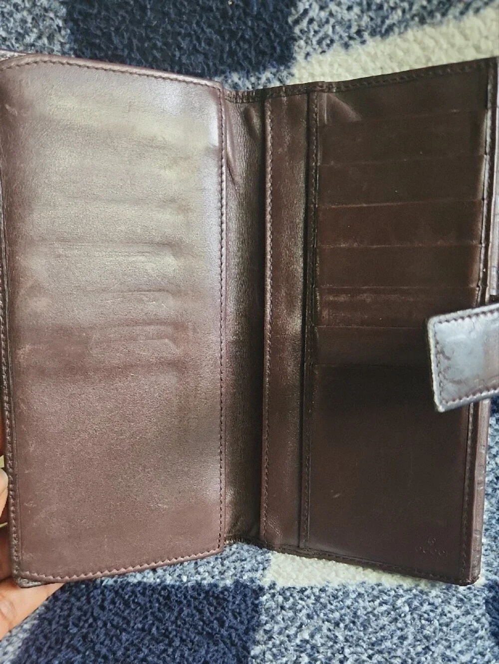 Gucci Dark Brown Embossed GG Leather Wallet with Gold Plate - Picture 3 of 7